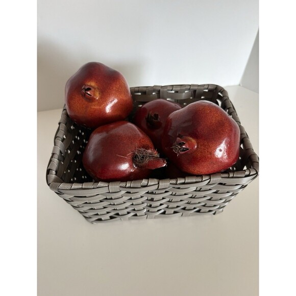 Pomegranate Faux Fruit Bowl Filler Set of 6 Red Home Table Decor - Picture 9 of 9
